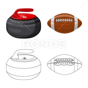 Isolated object of sport and ball sign. Collection of sport and athletic vector Stock Illustration