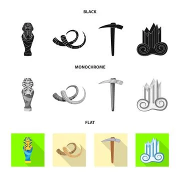 Isolated object of story and items logo. Set of story and attributes vector icon Ilustración de archivo