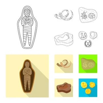Isolated object of story and items symbol. Collection of story and attributes Stock Illustration