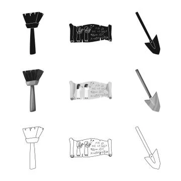 Isolated object of story and items symbol. Set of story and attributes vector Ilustración de archivo