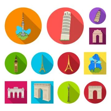 Isolated object of street  and architecture  icon. Set of street  and tour  s Stock Illustration