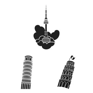 Isolated object of street  and architecture  logo. Set of street  and tour  s Stock Illustration