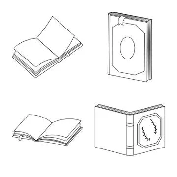 Isolated object of study and literature symbol. Set of study and source vector Stock Illustration