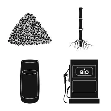 Isolated object of sucrose and technology logo. Collection of sucrose and cane Stock Illustration