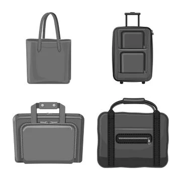 Isolated object of suitcase and baggage symbol. Set of suitcase and journey Stock Illustration