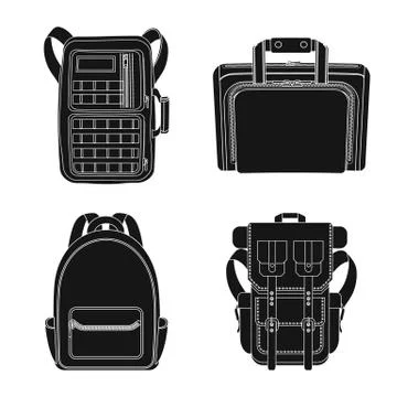 Isolated object of suitcase and baggage symbol. Set of suitcase and journey Stock Illustration