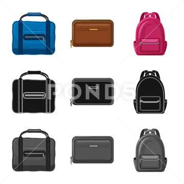 Isolated object of suitcase and baggage sign. Collection of suitcase and journey Stock Illustration