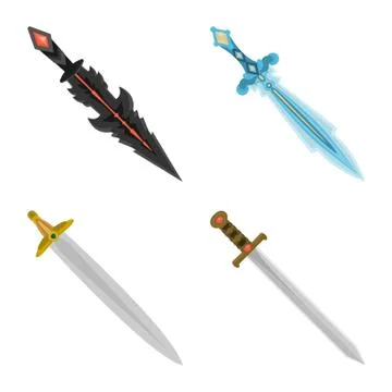 Isolated object of sword and dagger sign. Set of sword and weapon vector icon イラスト素材