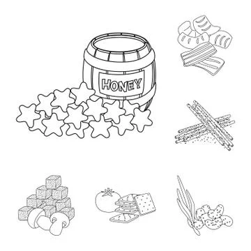 Isolated object of taste and crunchy icon. Collection of taste and cooking stock Stock Illustration