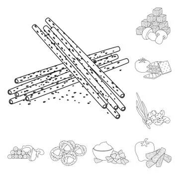 Isolated object of taste and crunchy icon. Set of taste and cooking vector icon Stock Illustration