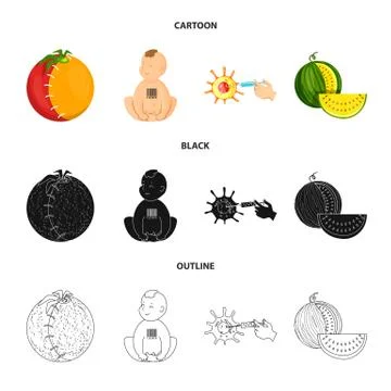 Isolated object of test and synthetic sign. Set of test and laboratory vector Stock Illustration