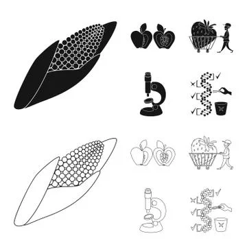 Isolated object of test and synthetic icon. Set of test and laboratory stock Illustrazione stock