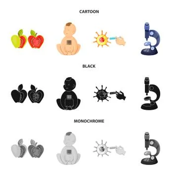 Isolated object of test and synthetic symbol. Collection of test and laboratory Illustrazione stock