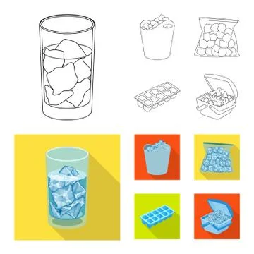 Isolated object of texture and frozen sign. Set of texture and transparent stock Stock Illustration