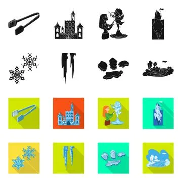 Isolated object of texture and frozen symbol. Collection of texture and Stock Illustration