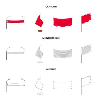 Isolated object of texture and presentation sign. Collection of texture and Stock Illustration