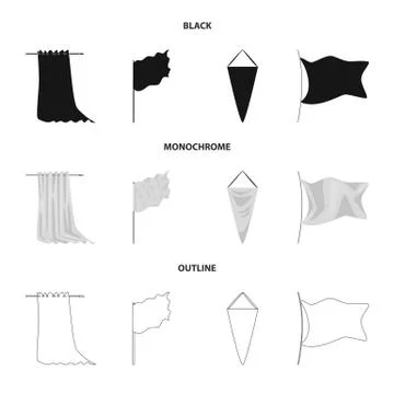 Isolated object of texture and presentation sign. Collection of texture and Stock Illustration