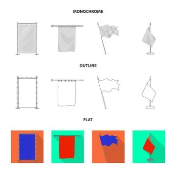 Isolated object of texture and presentation sign. Set of texture and media stock 스톡 일러스트