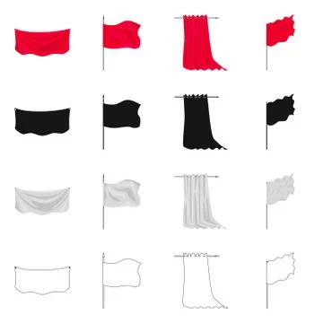 Isolated object of texture and presentation sign. Set of texture and media Stockillustratie