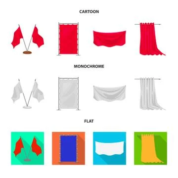 Isolated object of texture and presentation icon. Set of texture and media Stock Illustration