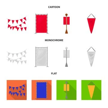Isolated object of texture and presentation sign. Set of texture and media イラスト素材
