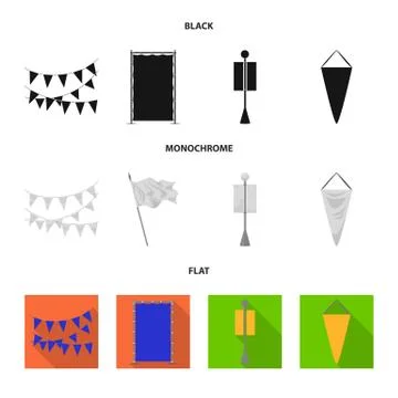 Isolated object of texture and presentation sign. Set of texture and media stock Illustrazione stock