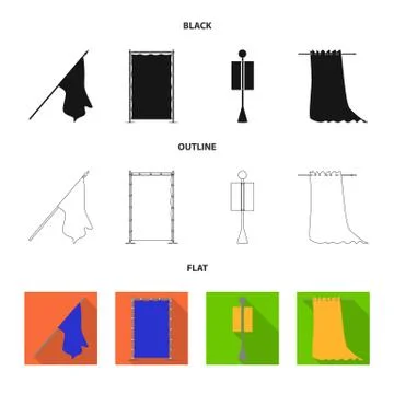 Isolated object of texture and presentation sign. Collection of texture and Illustrazione stock