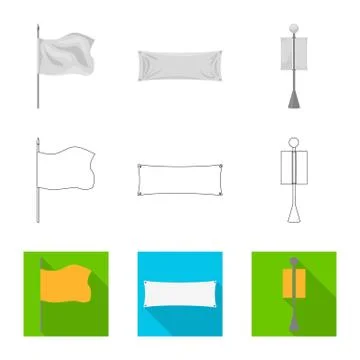 Isolated object of texture and presentation logo. Set of texture and media Stockillustratie