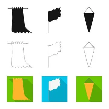 Isolated object of texture and presentation symbol. Set of texture and media Illustrazione stock