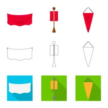 Isolated object of texture and presentation logo. Set of texture and media stock Stock Illustration