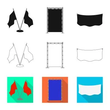 Isolated object of texture and presentation sign. Set of texture and media stock Stock Illustration