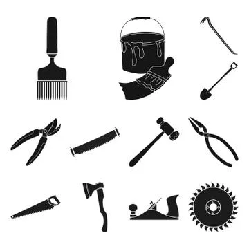 Isolated object of tool and construction icon. Set of tool and carpentry vector Stock Illustration