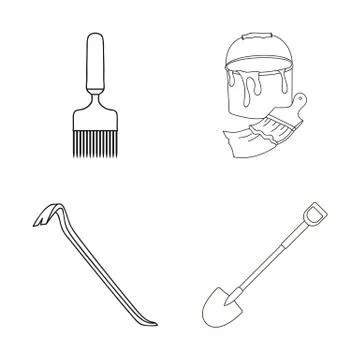 Isolated object of tool and construction sign. Collection of tool and carpentry 스톡 일러스트