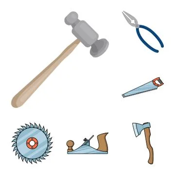 Isolated object of tool and construction icon. Set of tool and carpentry stock Stockillustratie