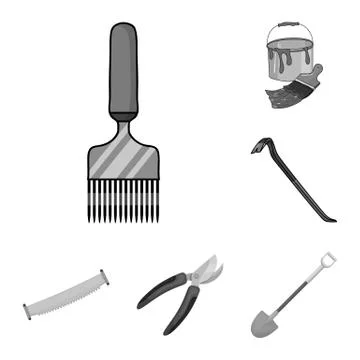 Isolated object of tool and construction sign. Set of tool and carpentry vector Stockillustratie
