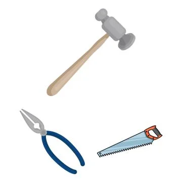 Isolated object of tool and construction sign. Collection of tool and carpentry 스톡 일러스트