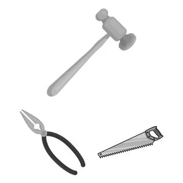 Isolated object of tool and construction sign. Collection of tool and carpentry 스톡 일러스트