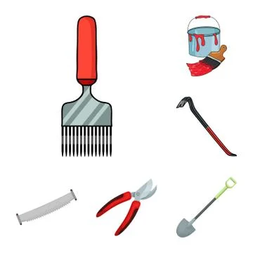 Isolated object of tool and construction symbol. Set of tool and carpentry 스톡 일러스트