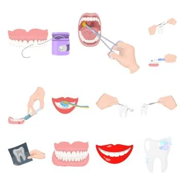 Isolated object of tooth and happy symbol. Collection of tooth and whitening Stock Illustration