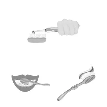Isolated object of toothpaste and brush logo. Set of toothpaste and clean vector Stock Illustration