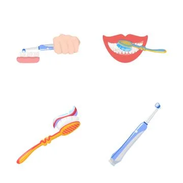 Isolated object of toothpaste and brush icon. Collection of toothpaste and clean Stock Illustration