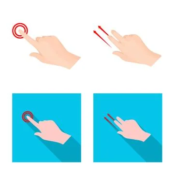 Isolated object of touchscreen and hand icon. Set of touchscreen and touch stock Stock Illustration