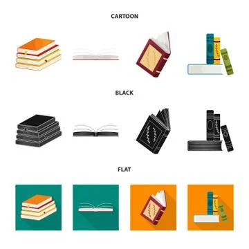 Isolated object of training and cover logo. Set of training and bookstore stock Stock Illustration