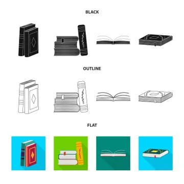 Isolated object of training and cover logo. Set of training and bookstore stock 스톡 일러스트