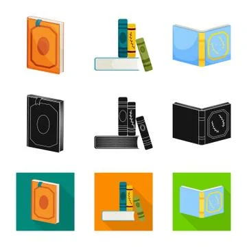 Isolated object of training and cover logo. Collection of training and bookstore 스톡 일러스트