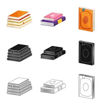 Isolated object of training and cover logo. Collection of training and bookstore Stock Illustration