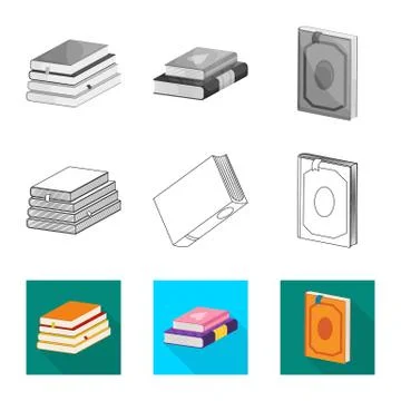 Isolated object of training and cover logo. Set of training and bookstore vector Stockillustratie