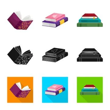 Isolated object of training and cover logo. Set of training and bookstore vector 스톡 일러스트