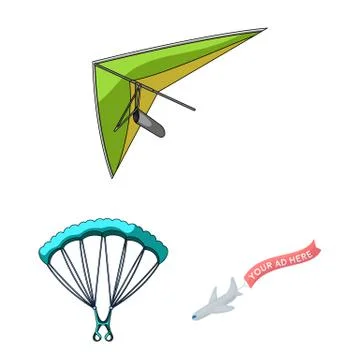 Isolated object of transport and object sign. Set of transport and gliding  stoc 스톡 일러스트