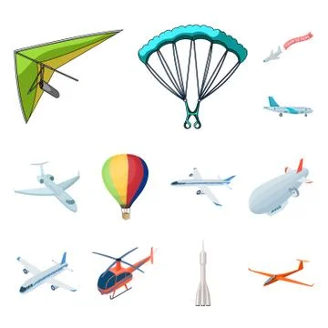 Isolated object of transport and object symbol. Set of transport and gliding Illustrazione stock